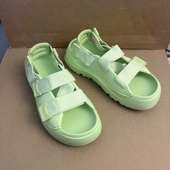 UGG Womens Size 8 Lime Green Stratus Platform Strappy Sport Sandals Like New - Picture 2 of 11